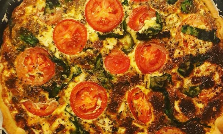 Quiche Poulet, Tomates, Epinards et Herbes de Provence, Bar à salade, Le petit Ours Gourmand, Villeurbanne 