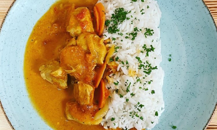 poulet coco, curry et riz thaï, villeurbanne